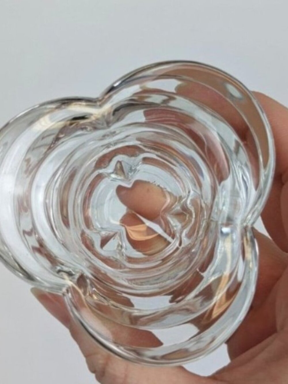 Vintage Italian Glass Crystal Candle Holders Made in Italy